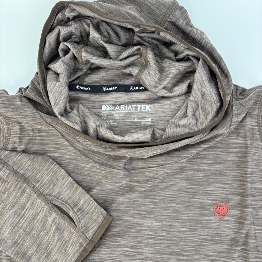 Ariat Women XXL Laguna‎ LS Hood Brown Heather Space Dye Hoodie 10041235